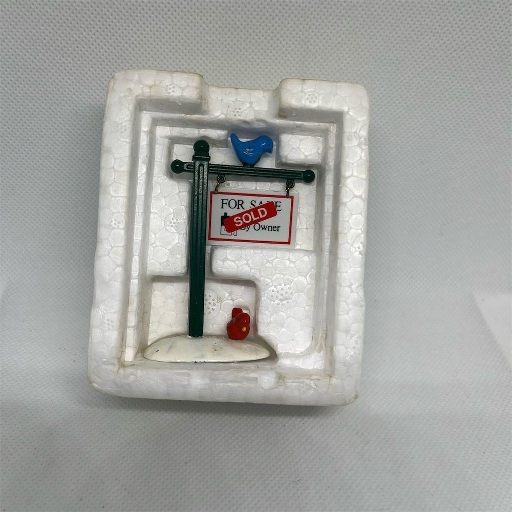 Dept 56 Snow Village "For Sale Sign" Christmas Village Accessory